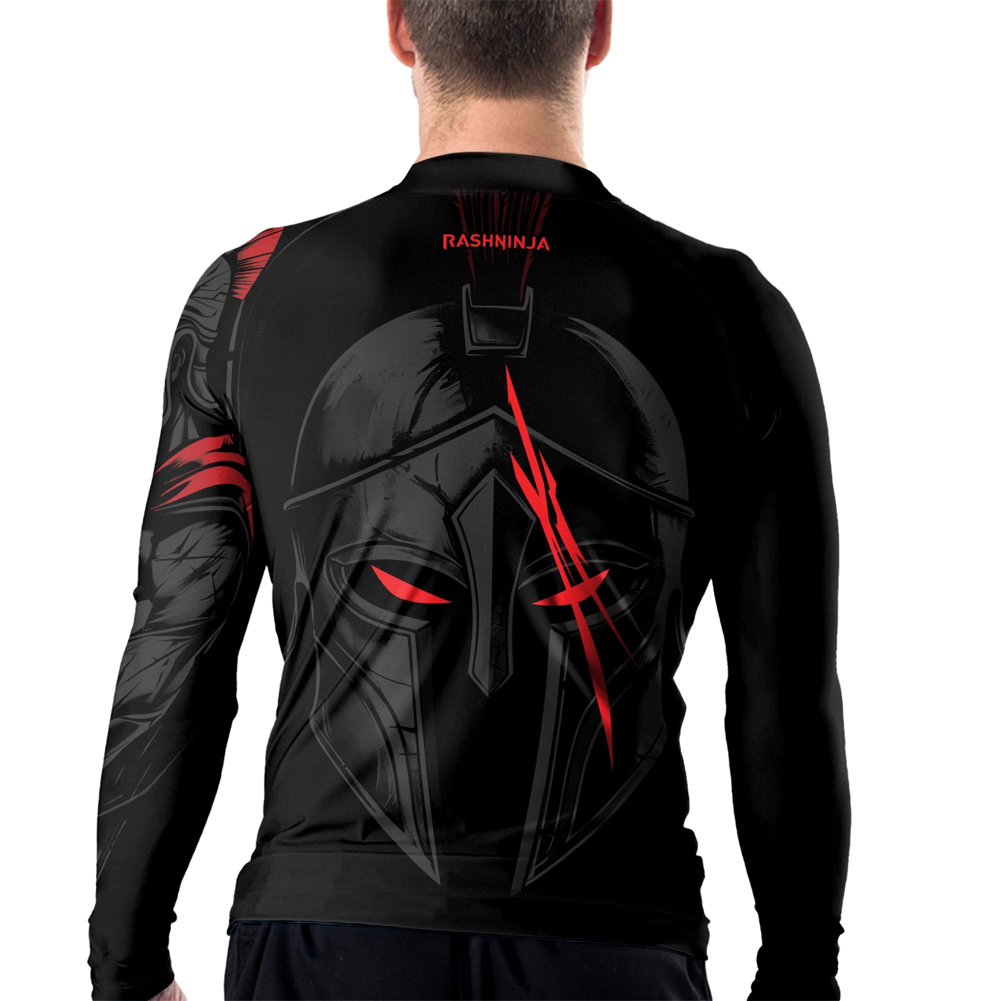 Rashninja Spartan Spear Pattern Men's Long Sleeve Rash Guard