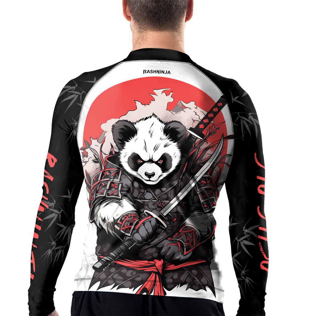 Rashninja Panda Samurai Blade Men's Long Sleeve Rash Guard