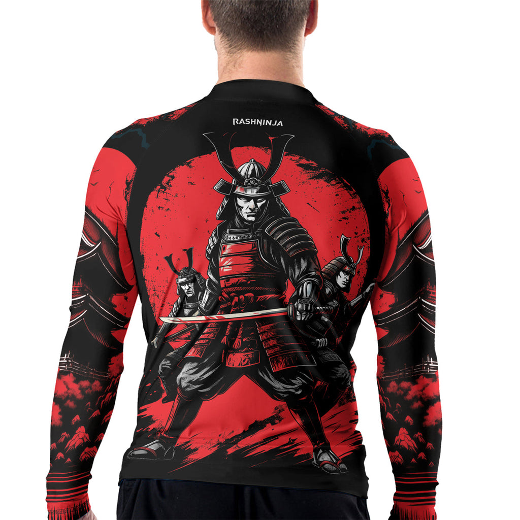Rashninja Samurai Blood Moon Men's Long Sleeve Rash Guard