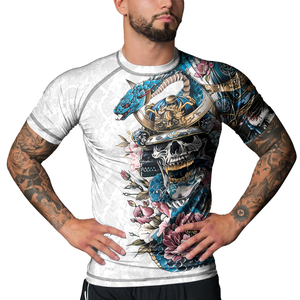 Rashninja Snake Samurai Spirit Men's Short Sleeve Rash Guard