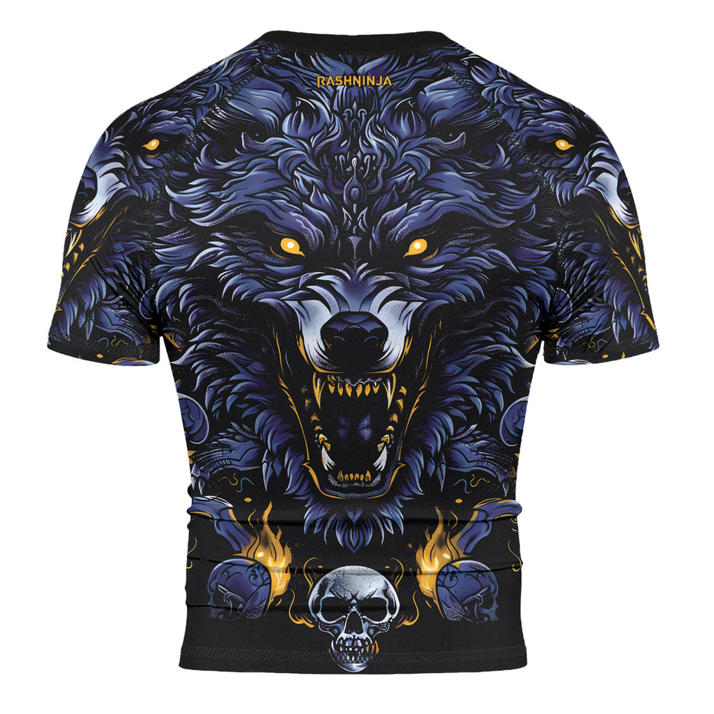 Rashninja Wolf Snow Hunt Men's Short Sleeve Rash Guard