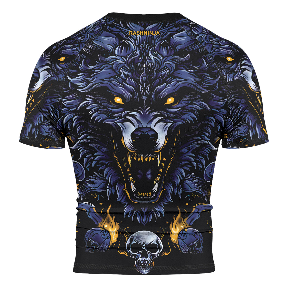 Rashninja Wolf Snow Hunt Men's Short Sleeve Rash Guard