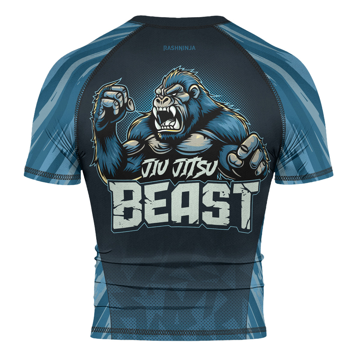 Rashninja Gorilla Blue Titan Men's  Short Sleeve Rash Guard