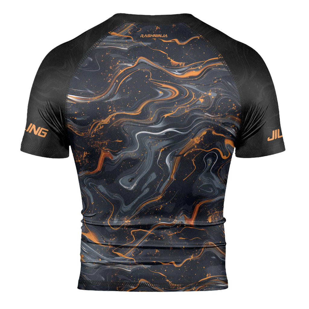 Rashninja Cyber Storm Marble Men's Short Sleeve Rash Guard