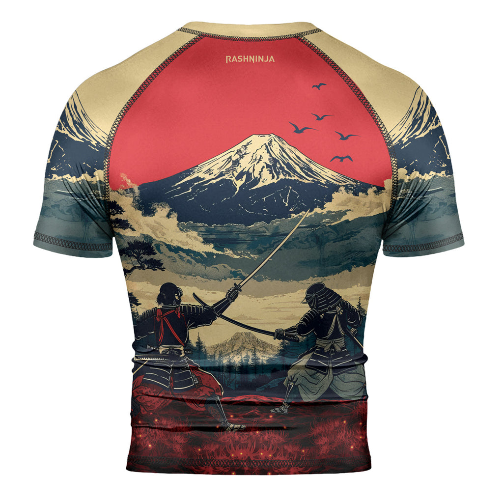 Rashninja Samurai Red Dawn Men's Short Sleeve Rash Guard