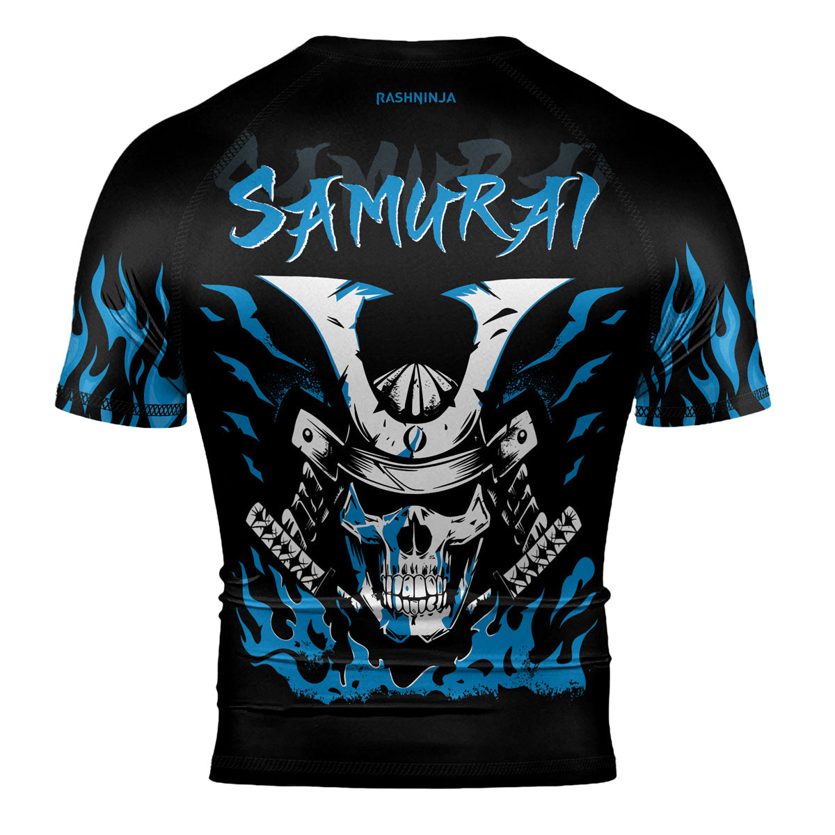 Rashninja Samurai Skull Blaze Men's Short Sleeve Rash Guard