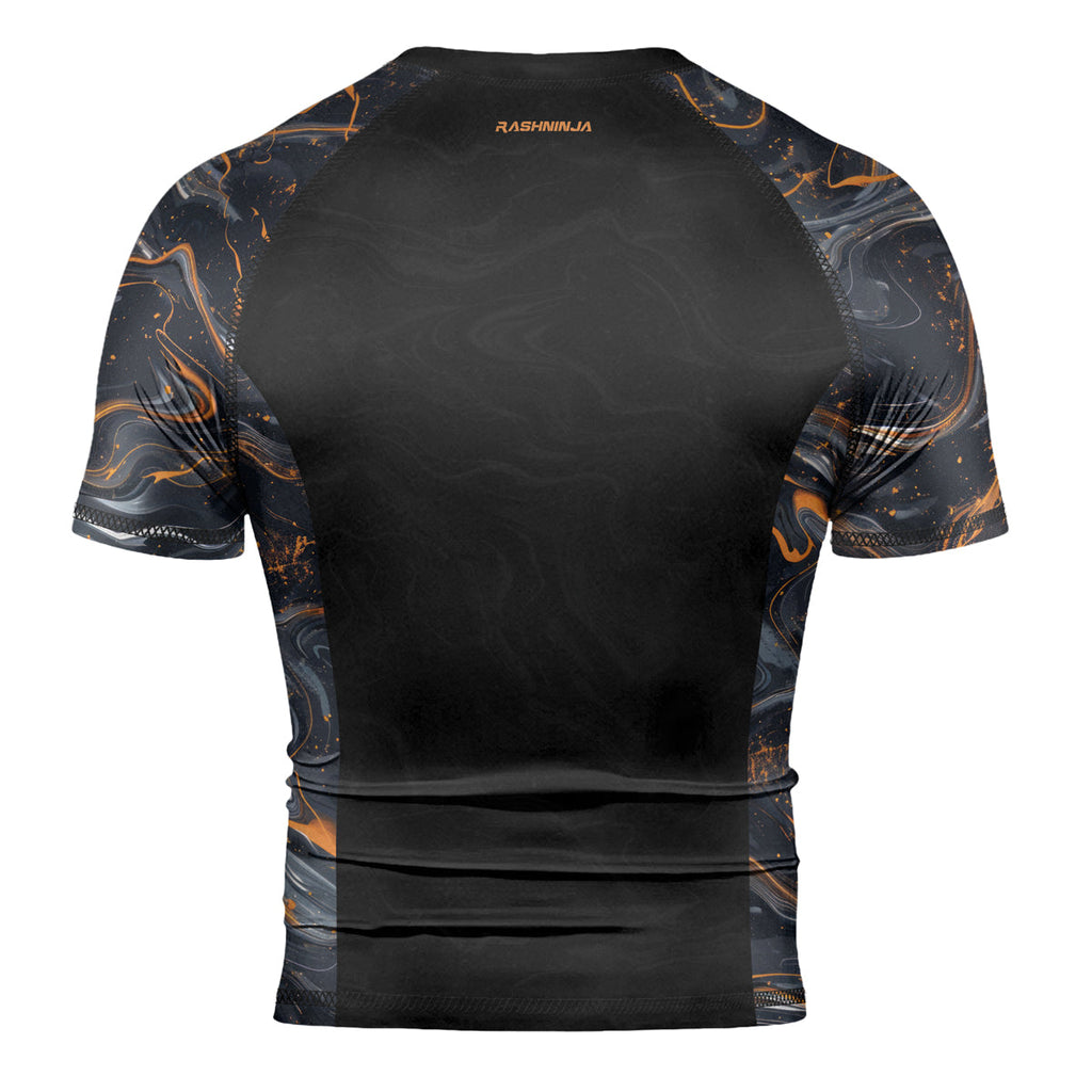 Rashninja Cyber Storm Marble Men's Short Sleeve Rash Guard