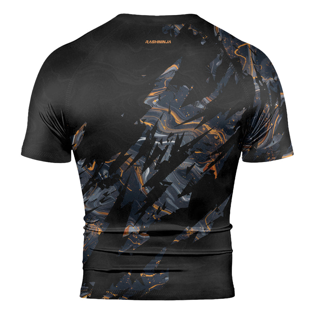 Rashninja Cyber Storm Marble Men's Short Sleeve Rash Guard