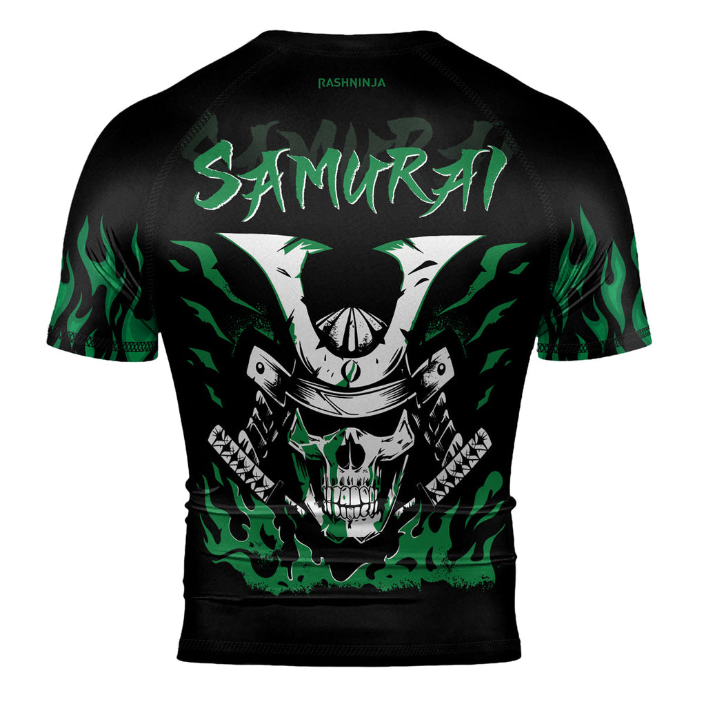 Rashninja Samurai Skull Blaze Men's Short Sleeve Rash Guard