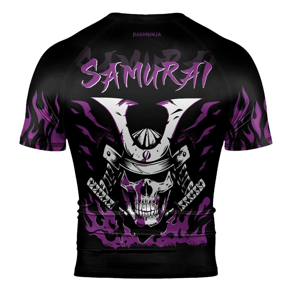 Rashninja Samurai Skull Blaze Men's Short Sleeve Rash Guard