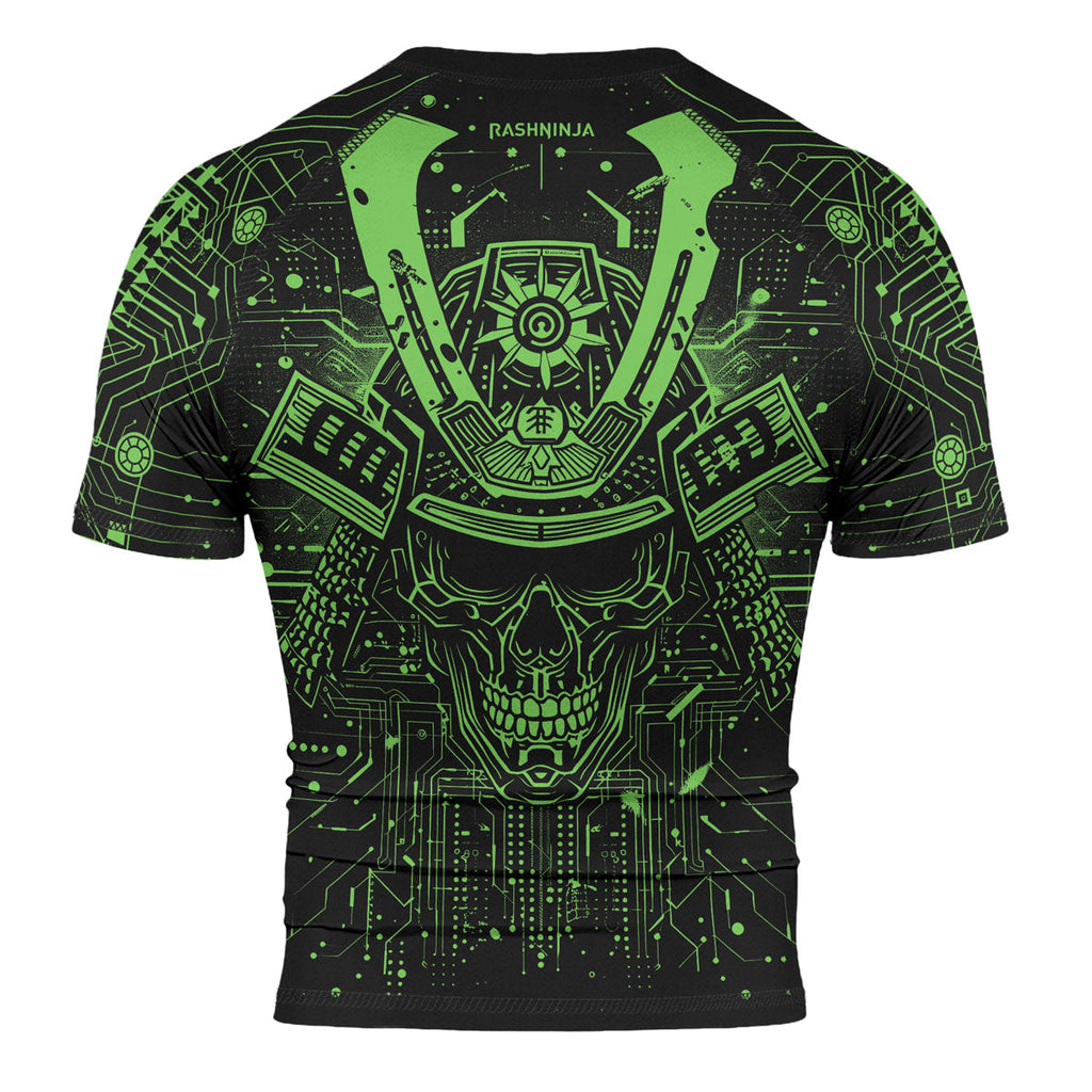 Rashninja Cyber Neon Matrix Men's Short Sleeve Rash Guard