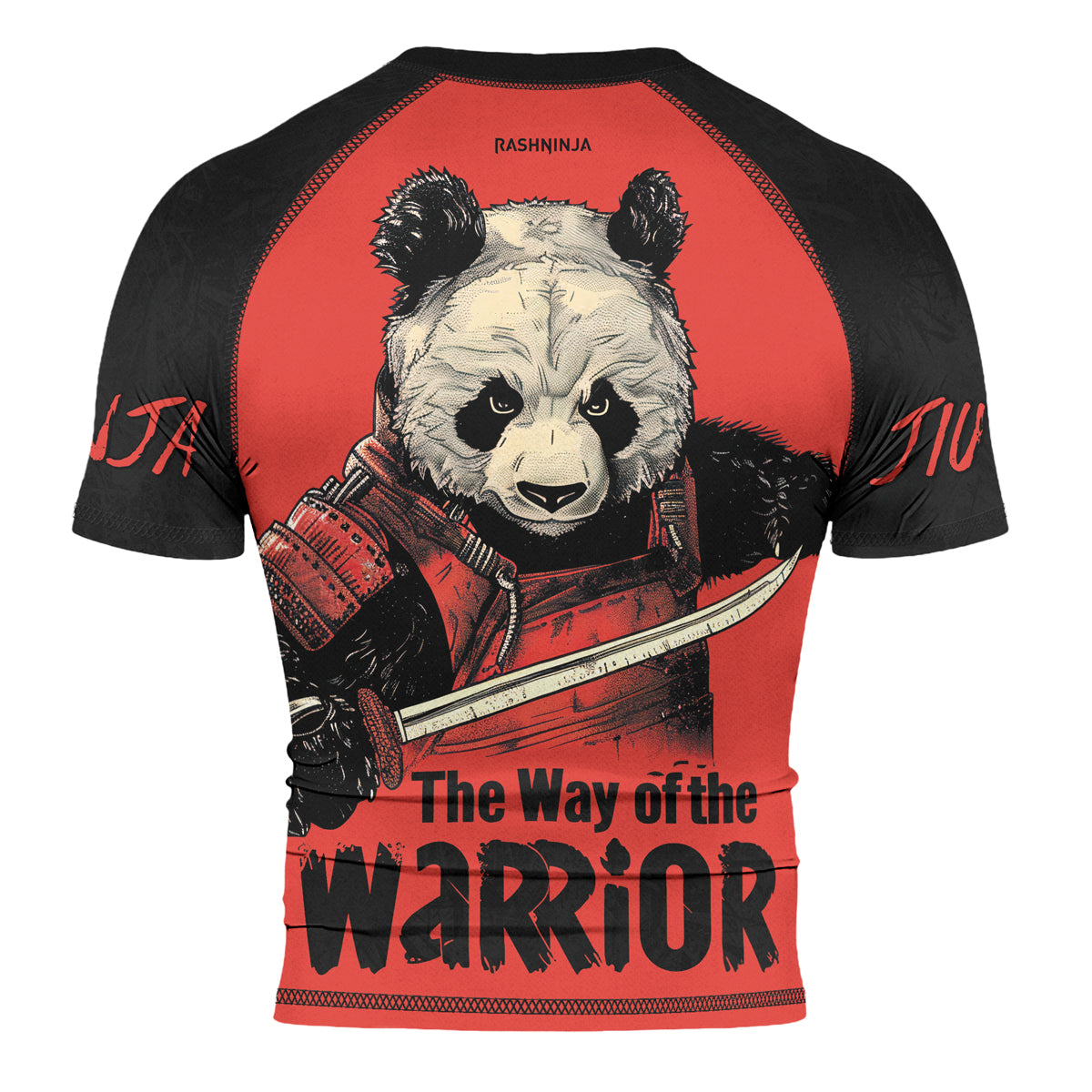 Rashninja Panda the Way of the Warrior Mastery Men's Short Sleeve Rash Guard