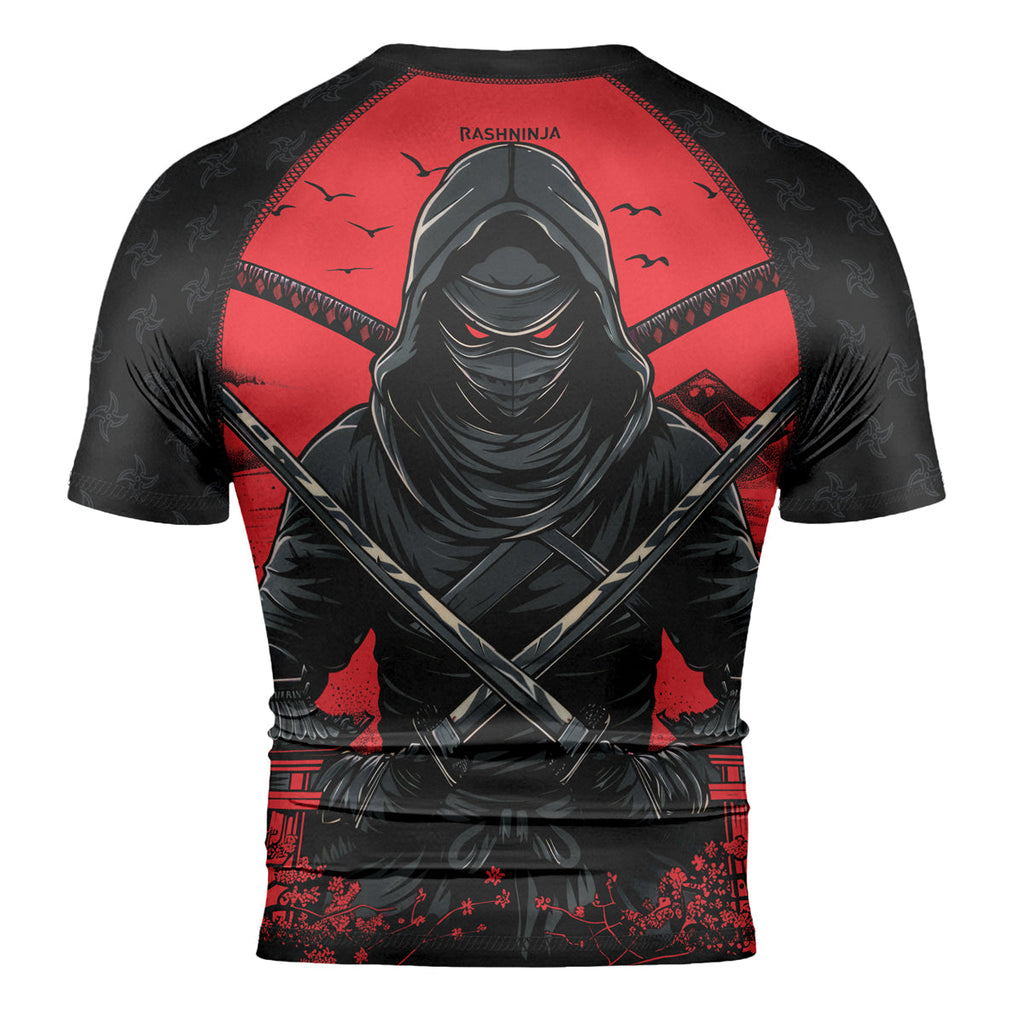 Rashninja Ninja Blood Moon Men's Short Sleeve Rash Guard