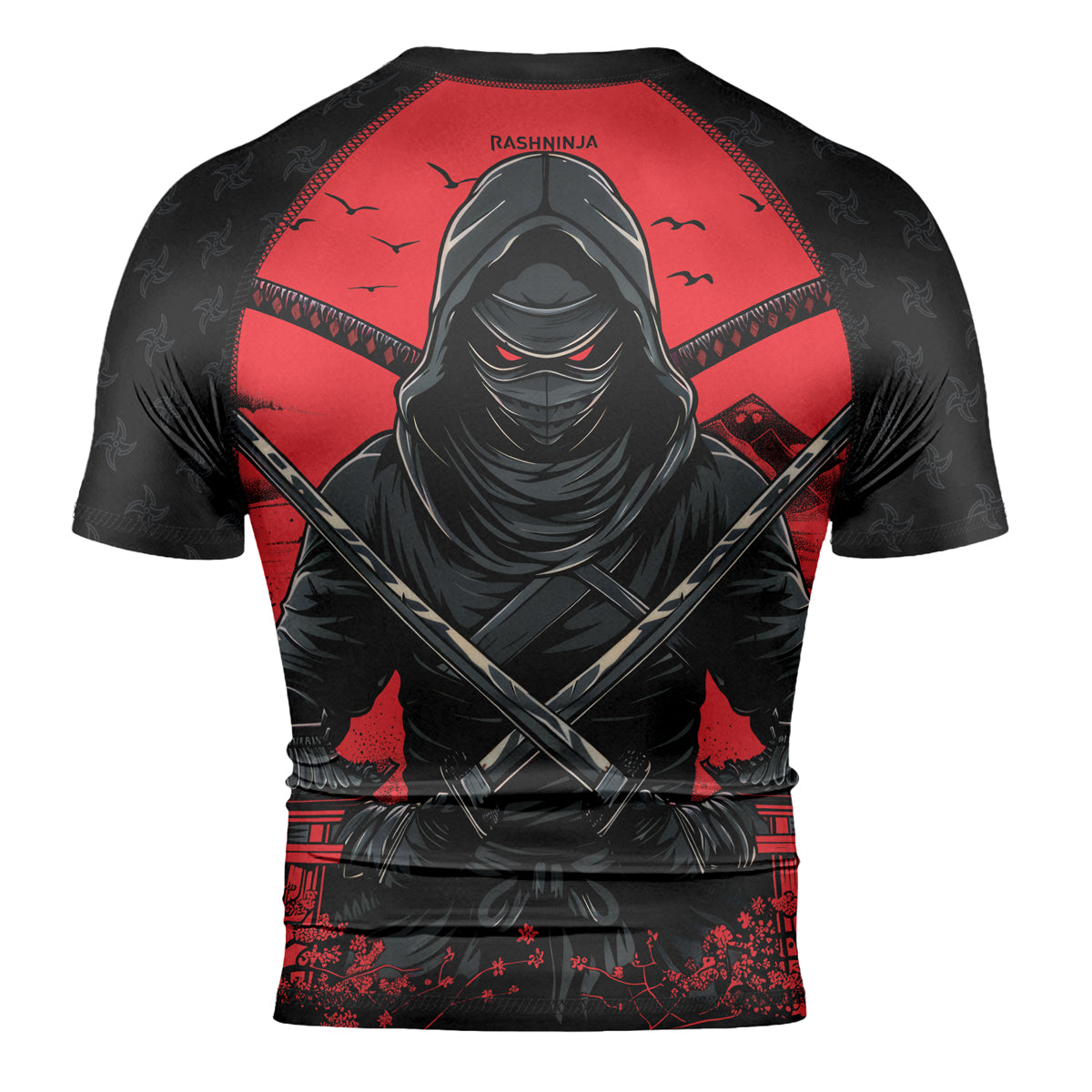 Rashninja Ninja Blood Moon Men's Short Sleeve Rash Guard