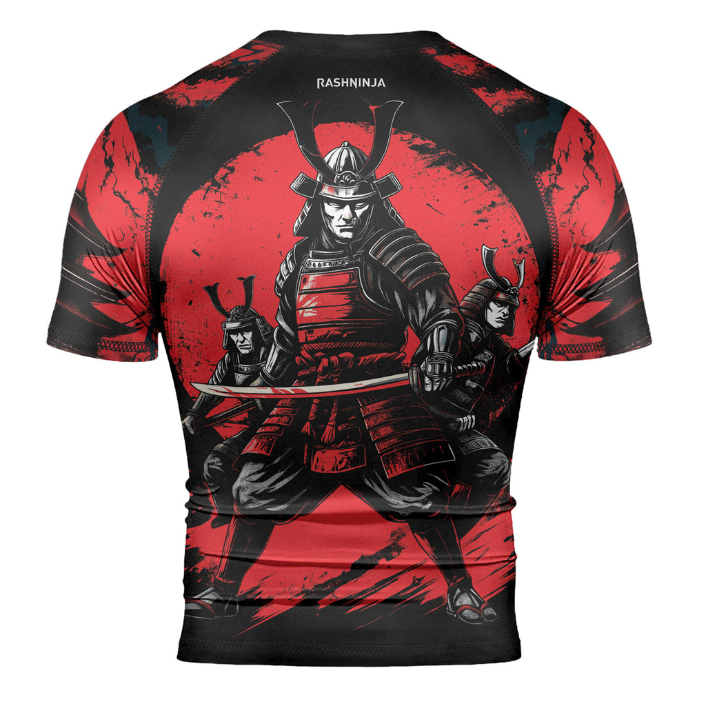 Rashninja Samurai Blood Moon Men's Short Sleeve Rash Guard