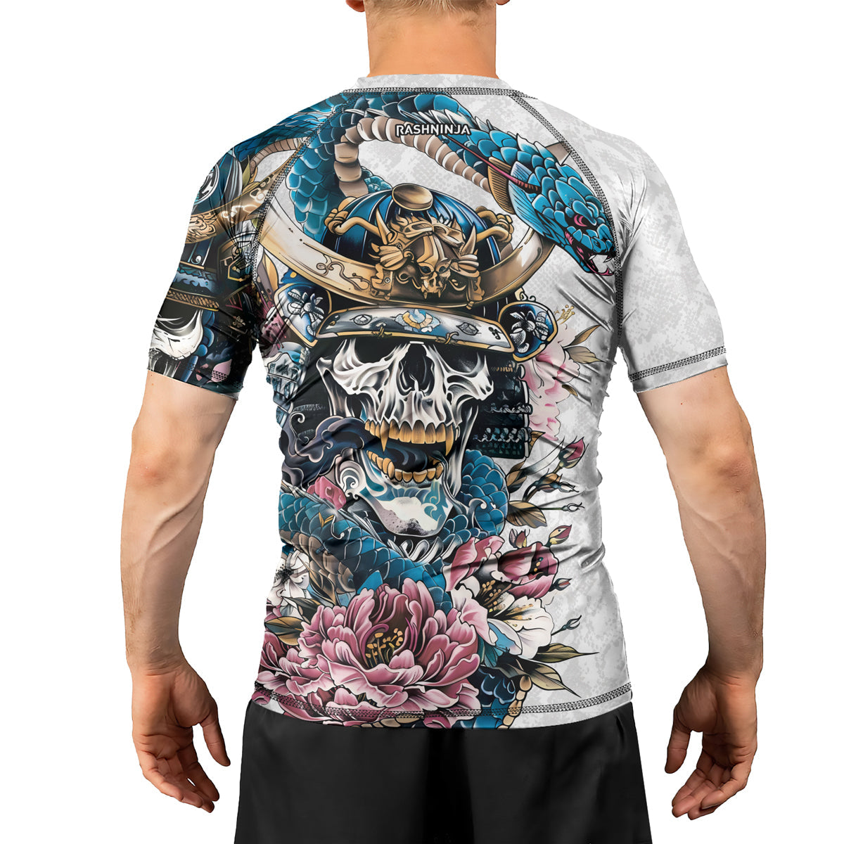 Rashninja Snake Samurai Spirit Men's Short Sleeve Rash Guard