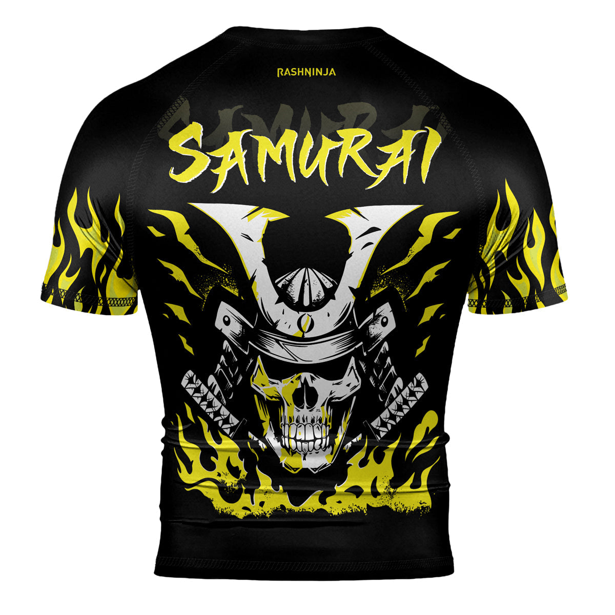 Rashninja Samurai Skull Blaze Men's Short Sleeve Rash Guard