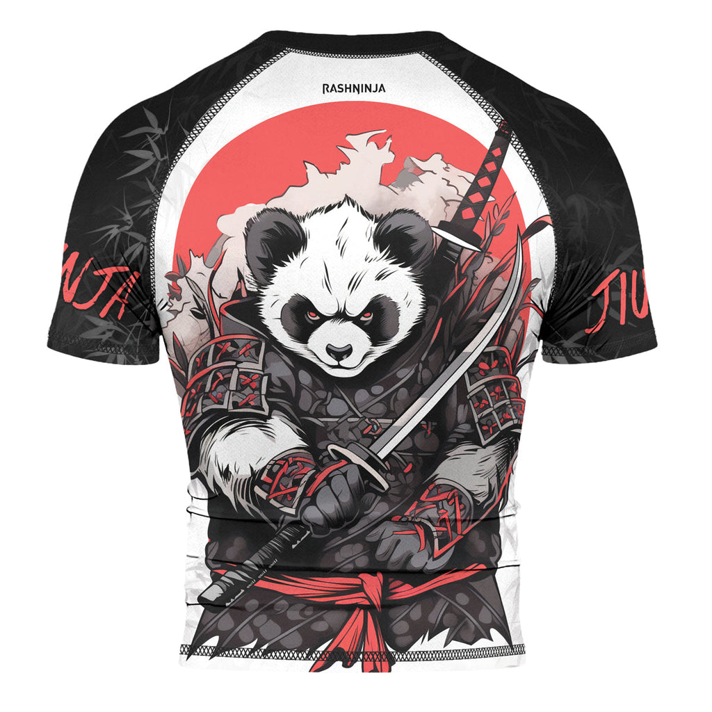 Rashninja Panda Samurai Blade Men's Short Sleeve Rash Guard