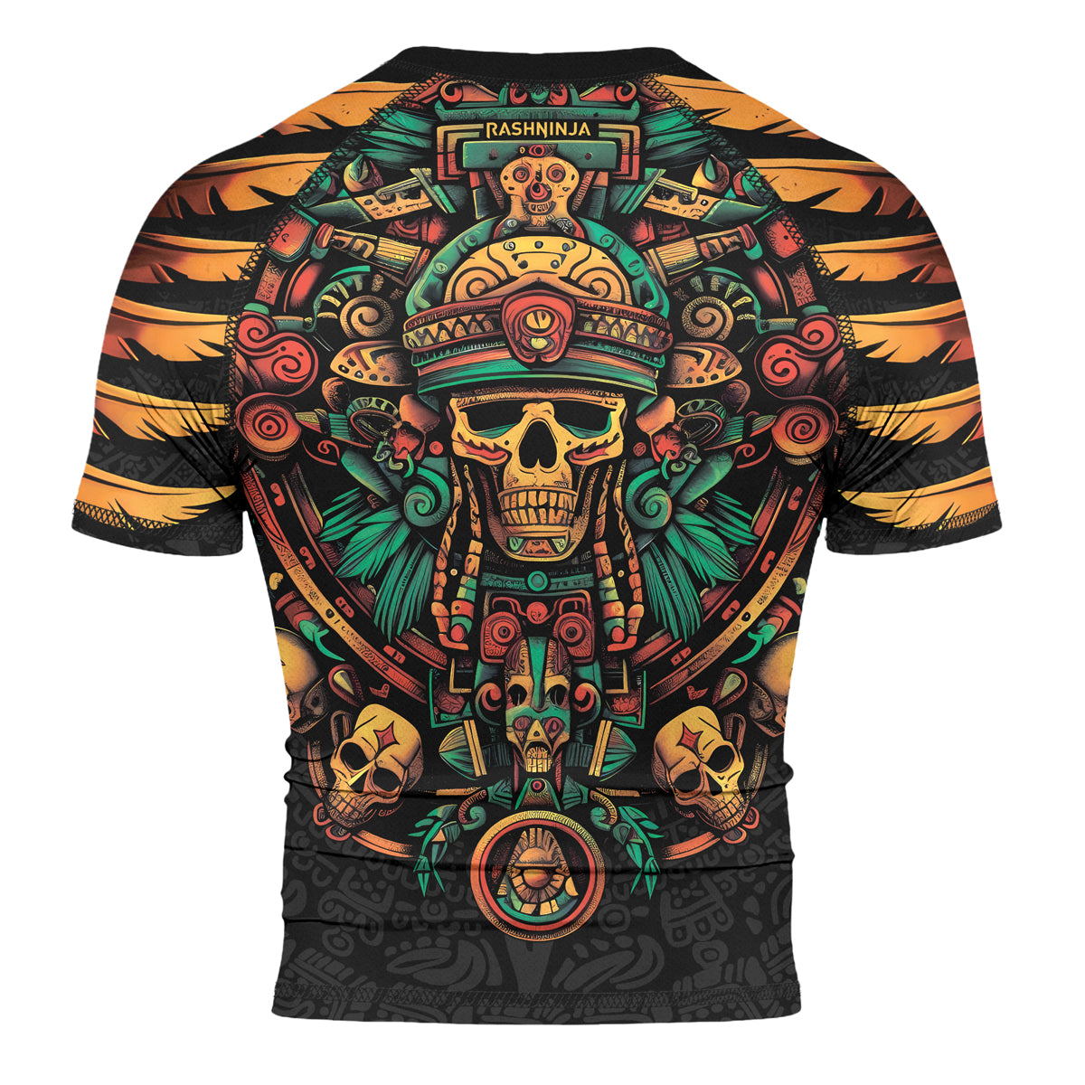 Rashninja Aztec Fire Dance Men's Short Sleeve Rash Guard