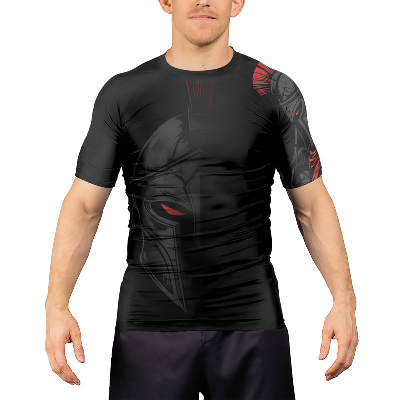 Rashninja Red Tide Pattern Men's Short Sleeve Rash Guard