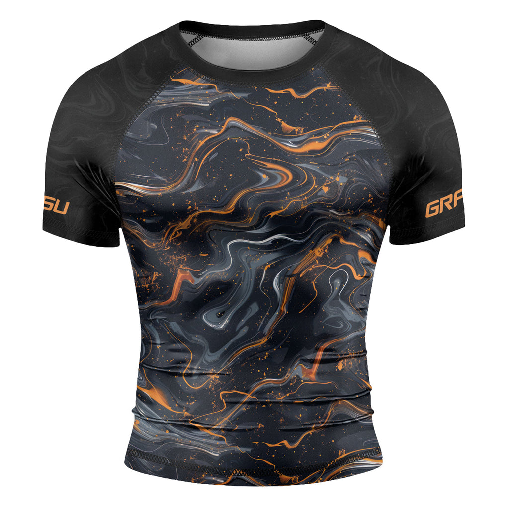 Rashninja Cyber Storm Marble Men's Short Sleeve Rash Guard