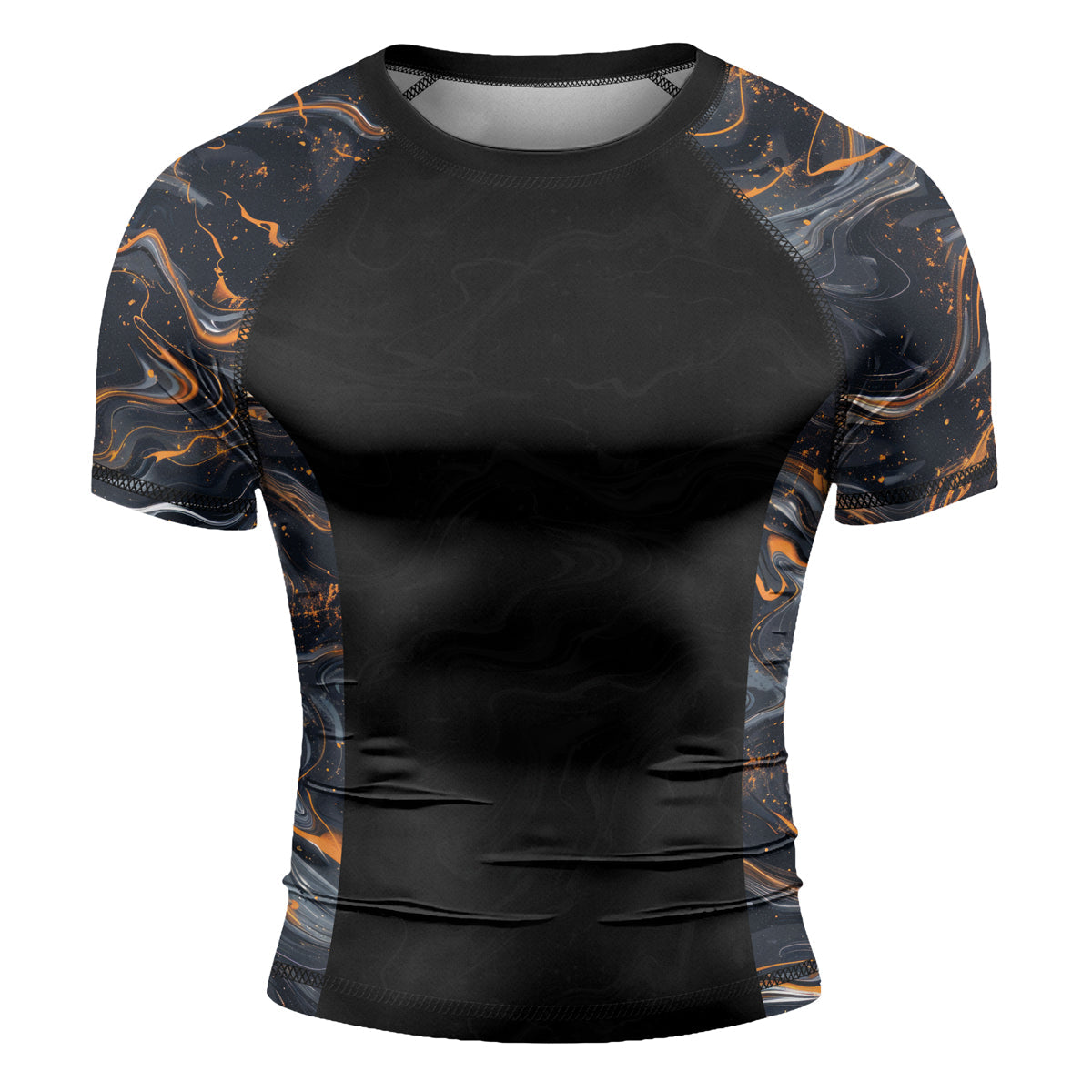 Rashninja Cyber Storm Marble Men's Short Sleeve Rash Guard