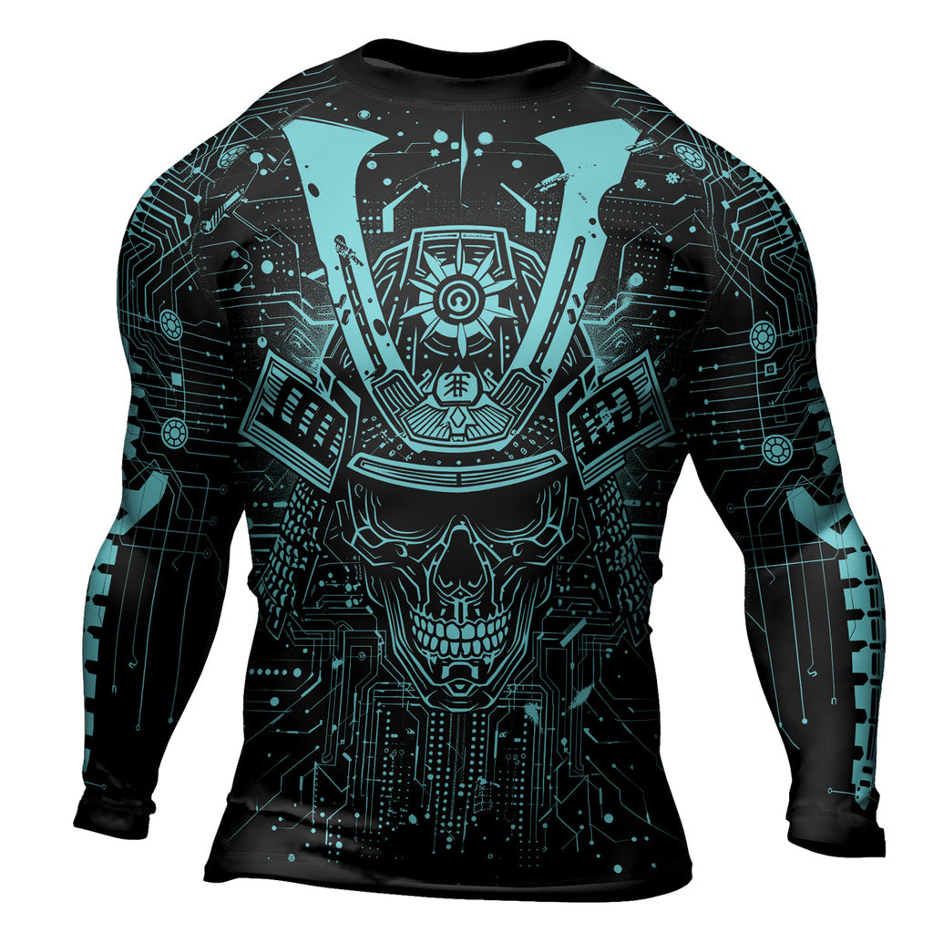 Rashninja Cyber Neon Matrix Men's Long Sleeve Rash Guard