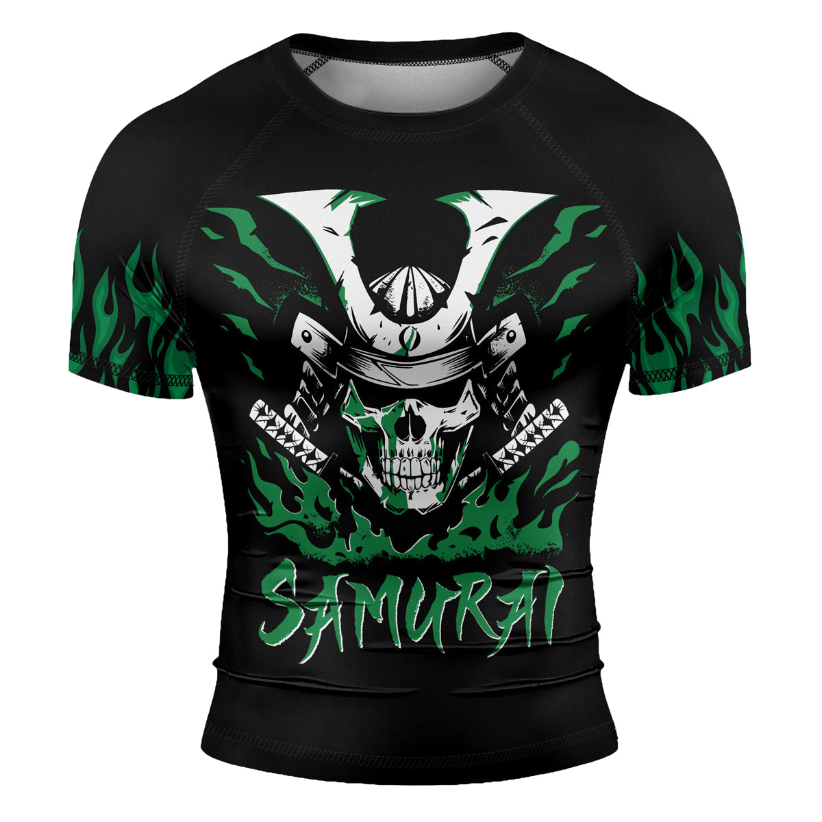 Rashninja Samurai Skull Blaze Men's Short Sleeve Rash Guard
