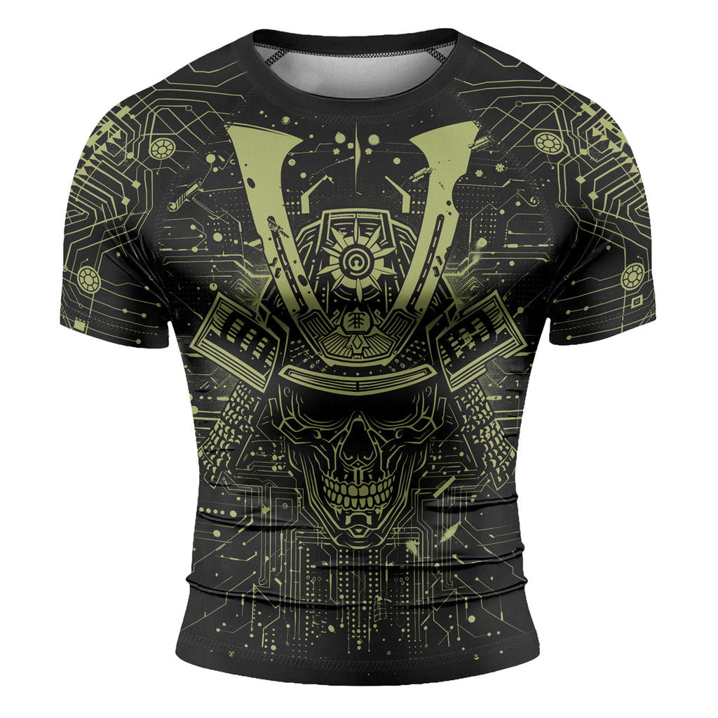 Rashninja Cyber Neon Matrix Men's Short Sleeve Rash Guard