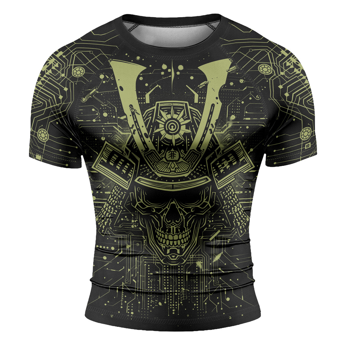 Rashninja Cyber Neon Matrix Men's Short Sleeve Rash Guard