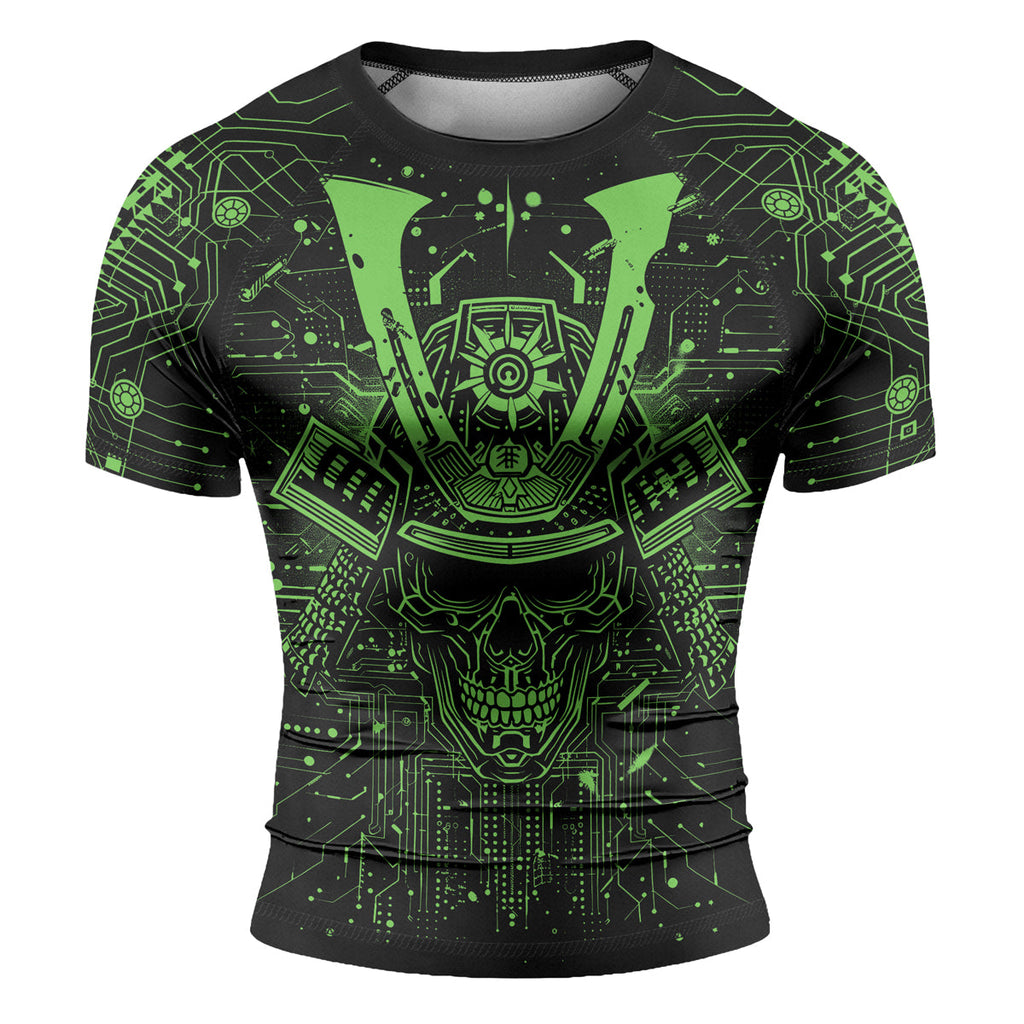 Rashninja Cyber Neon Matrix Men's Short Sleeve Rash Guard