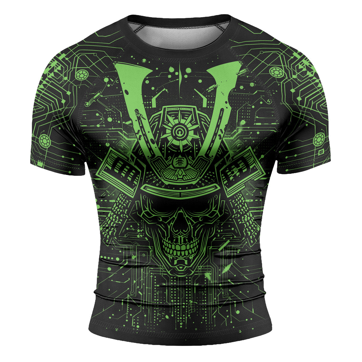 Rashninja Cyber Neon Matrix Men's Short Sleeve Rash Guard