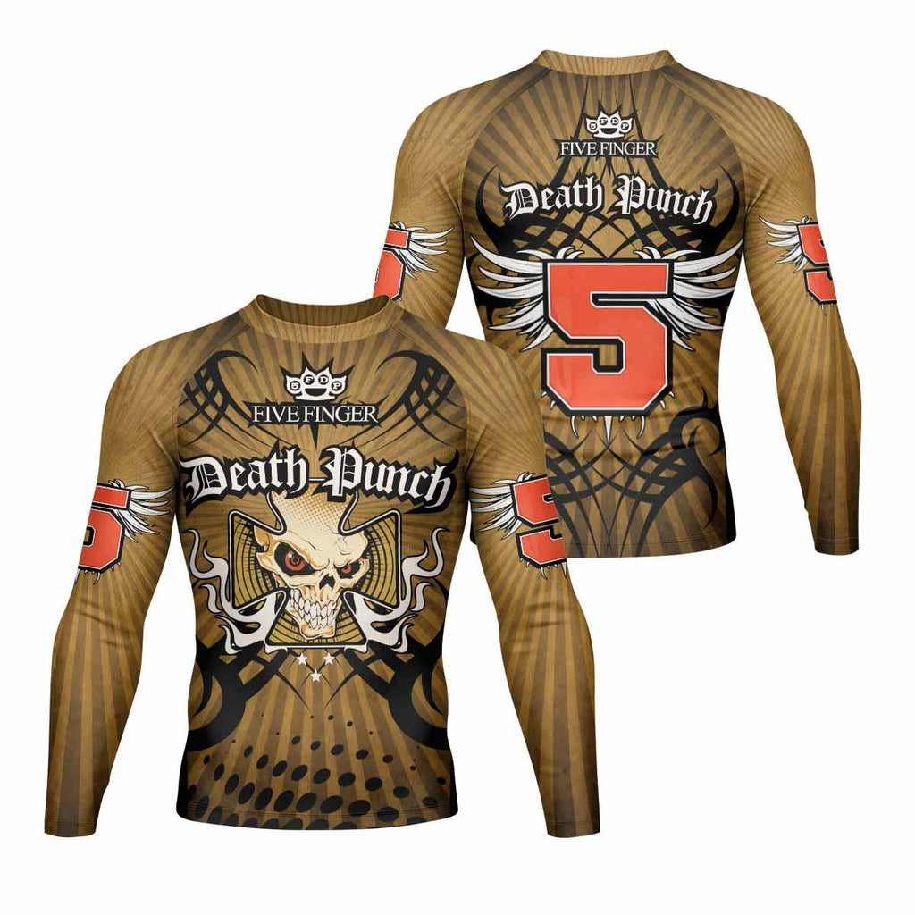 Five Finger Death Punch Gold V Rash Guard