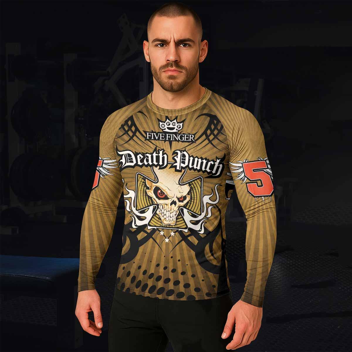 Five Finger Death Punch Gold V Rash Guard