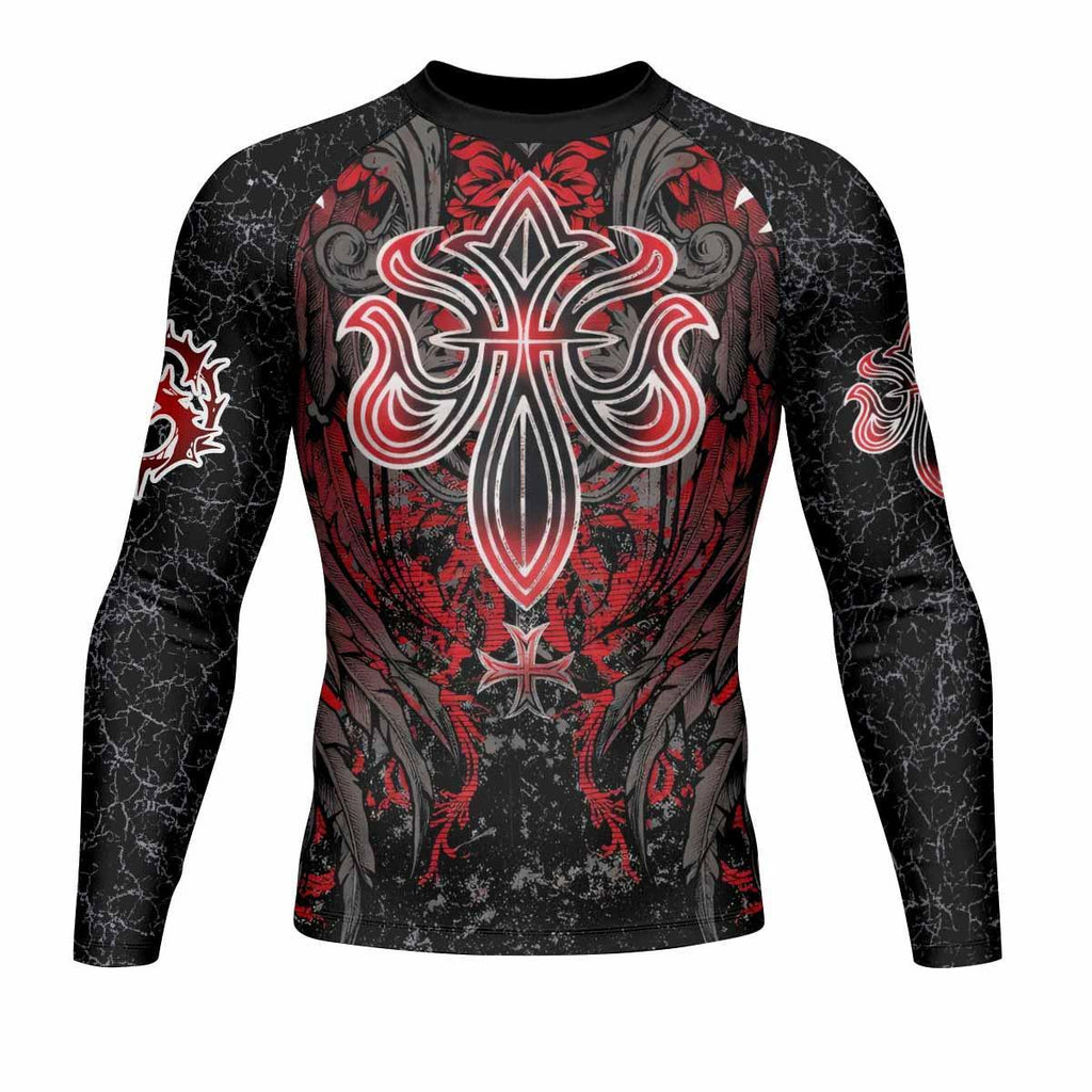 Crimson Faith Cross Rash Guard