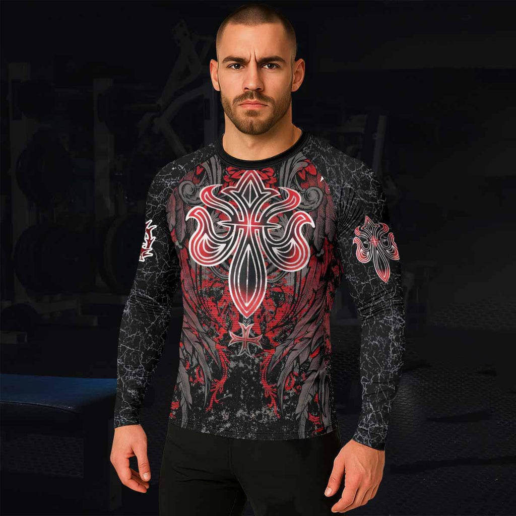 Crimson Faith Cross Rash Guard