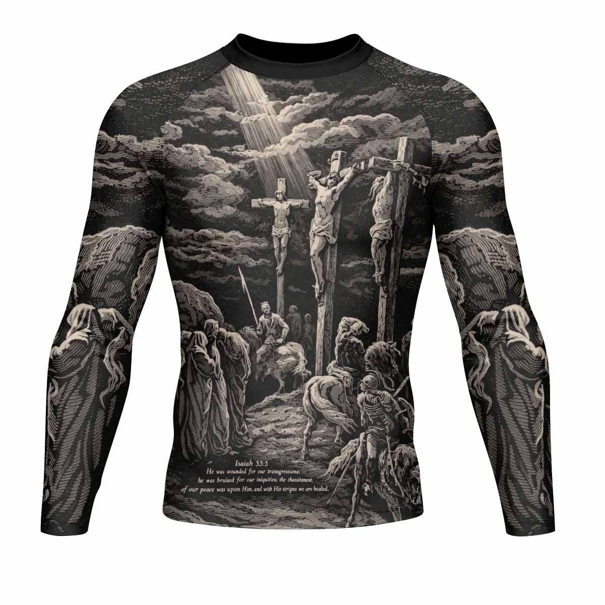 By His Stripes We Are Healed Rash Guard