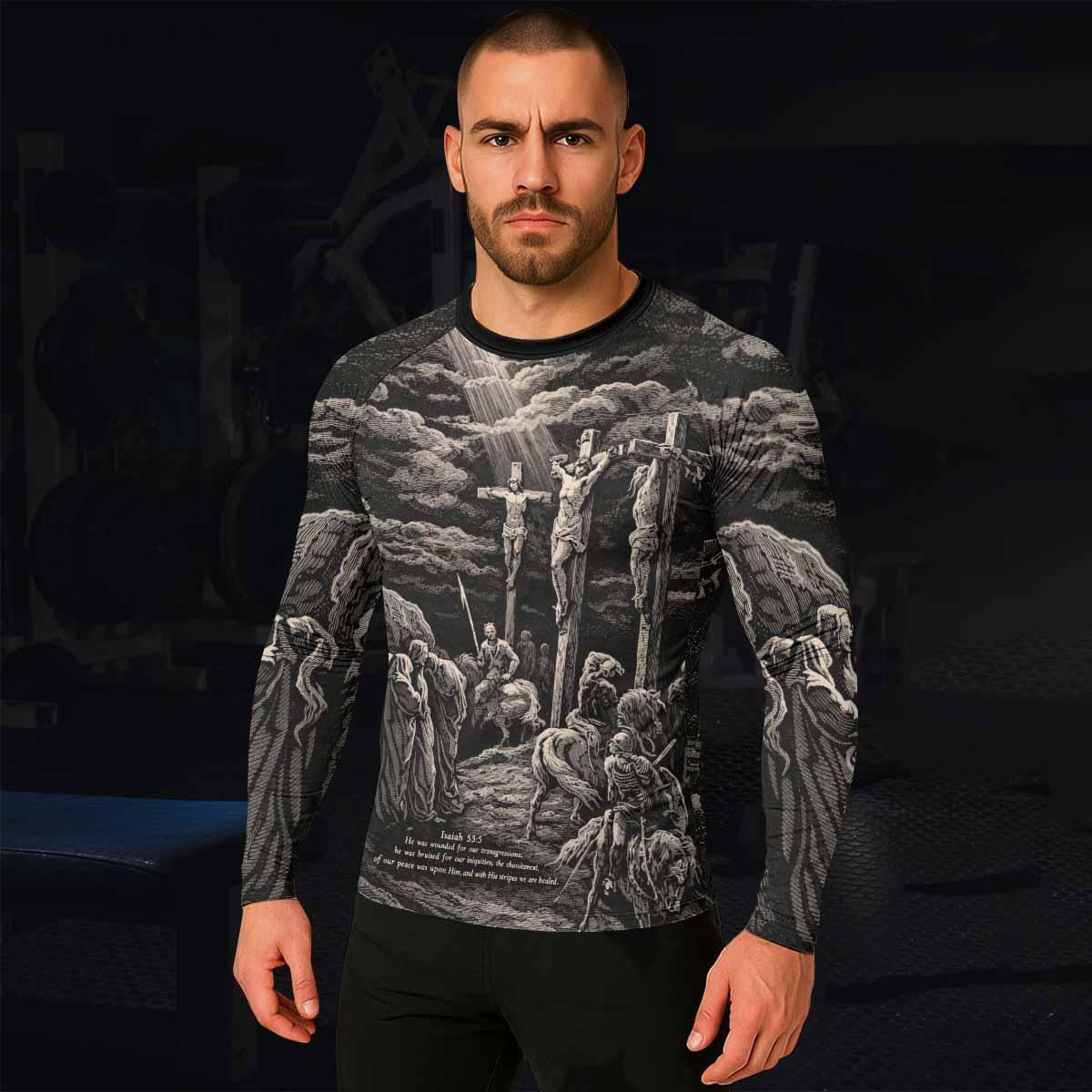 By His Stripes We Are Healed Rash Guard