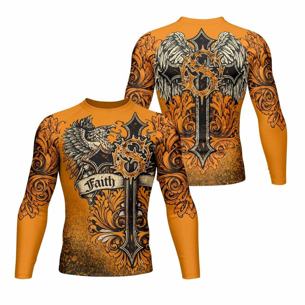 Faith Over Fear Crown Cross Rash Guard