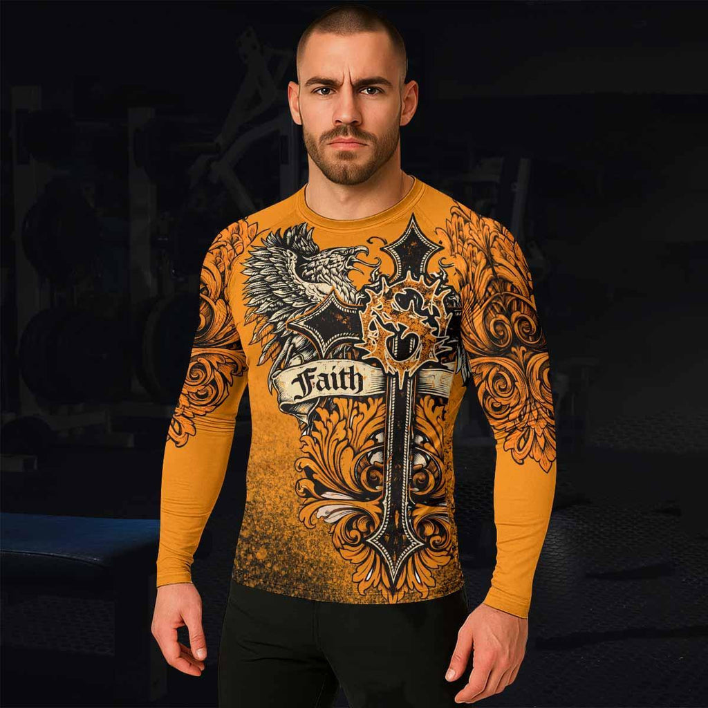 Faith Over Fear Crown Cross Rash Guard