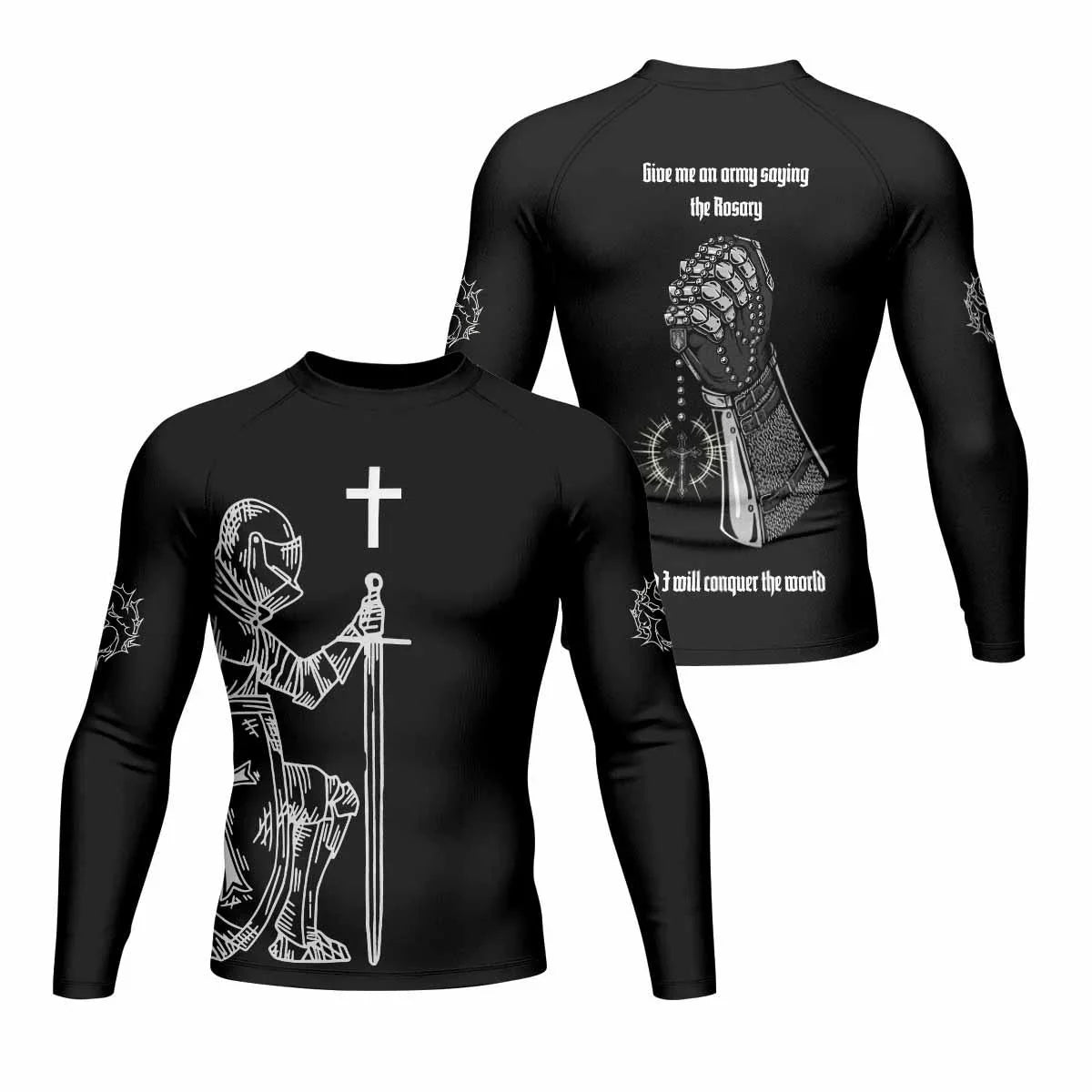 Give Me an Army Rosary Rash Guard