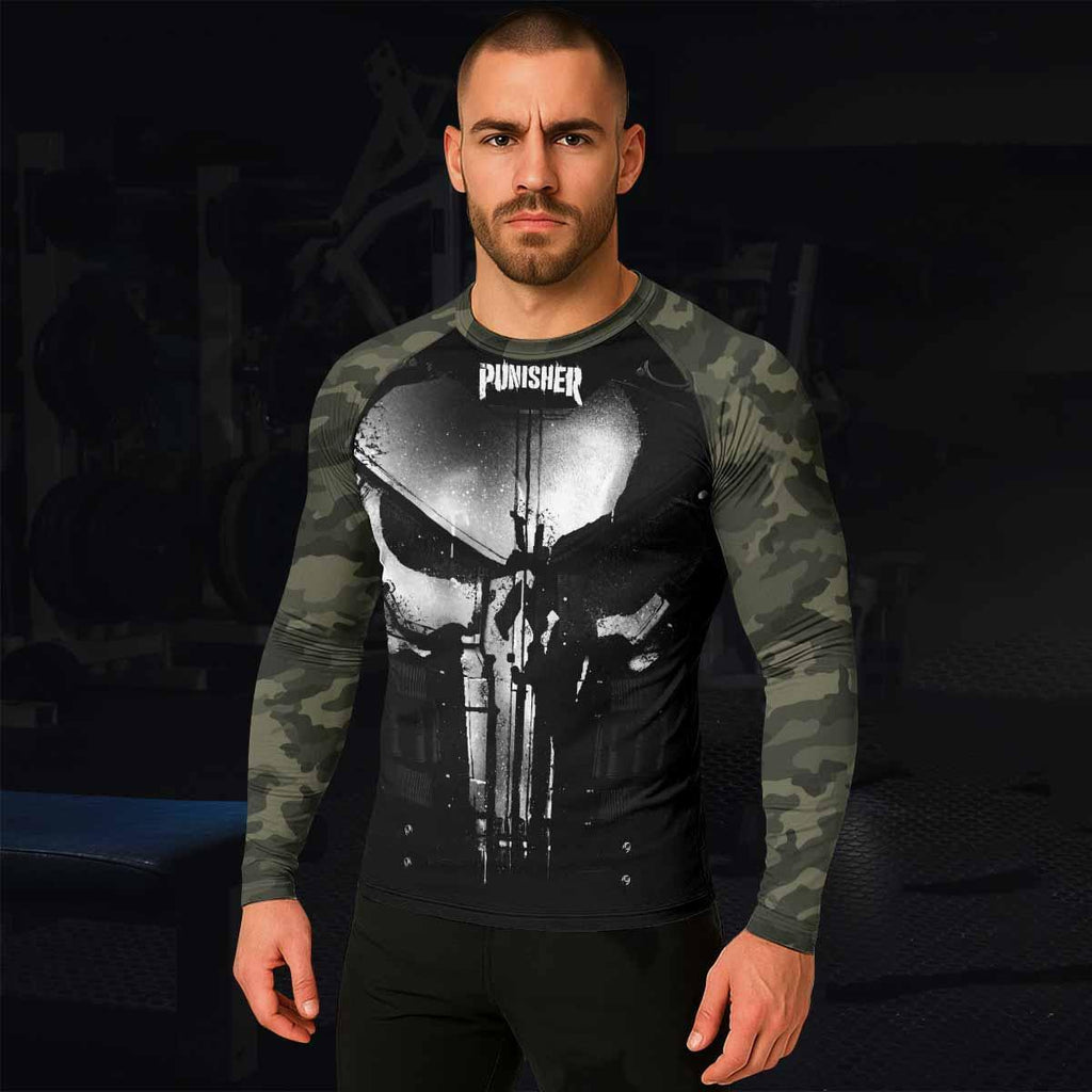 The Punisher Skull Camouflage Rash Guard