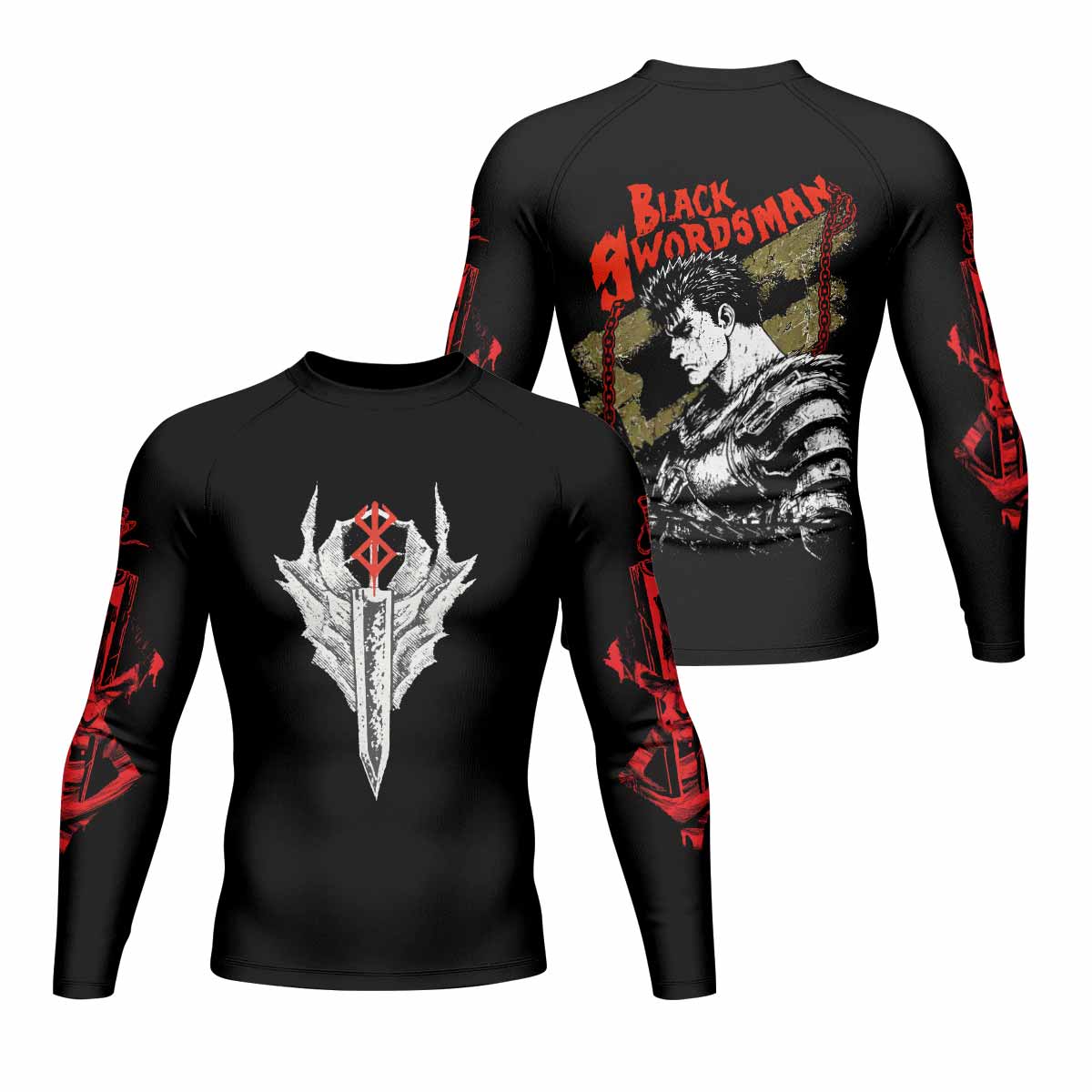Berserk Black Swordsman Guts Rash Guard