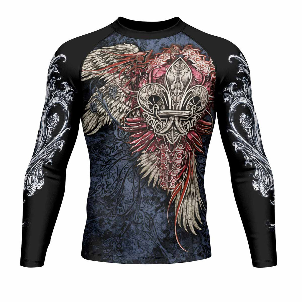 Metallic Embossed Angel Rash Guard