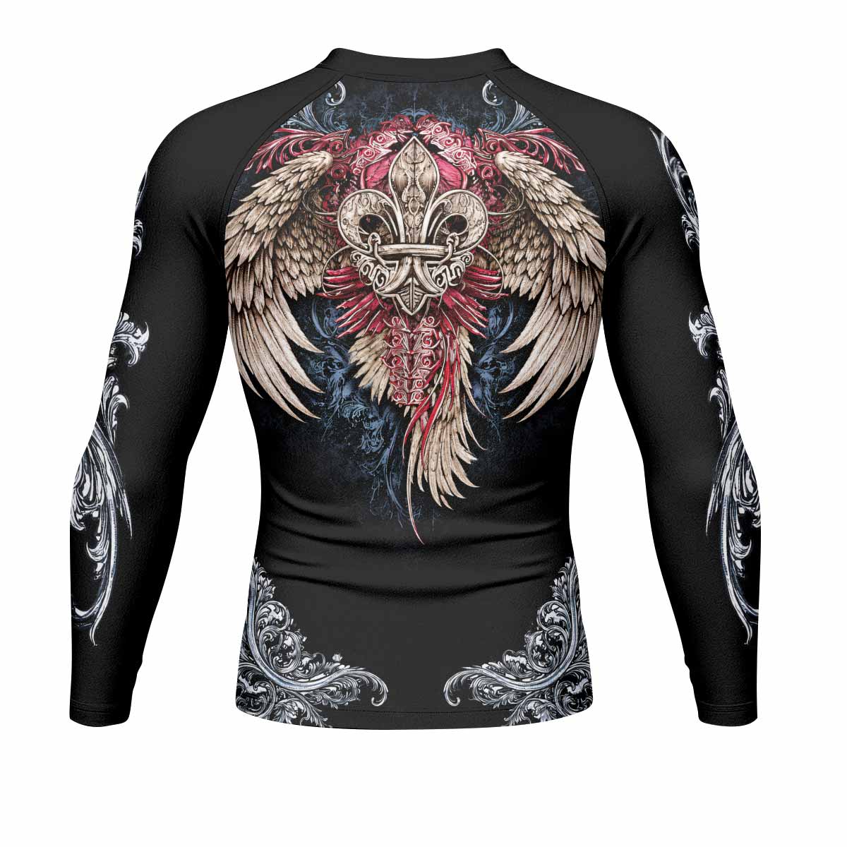 Metallic Embossed Angel Rash Guard