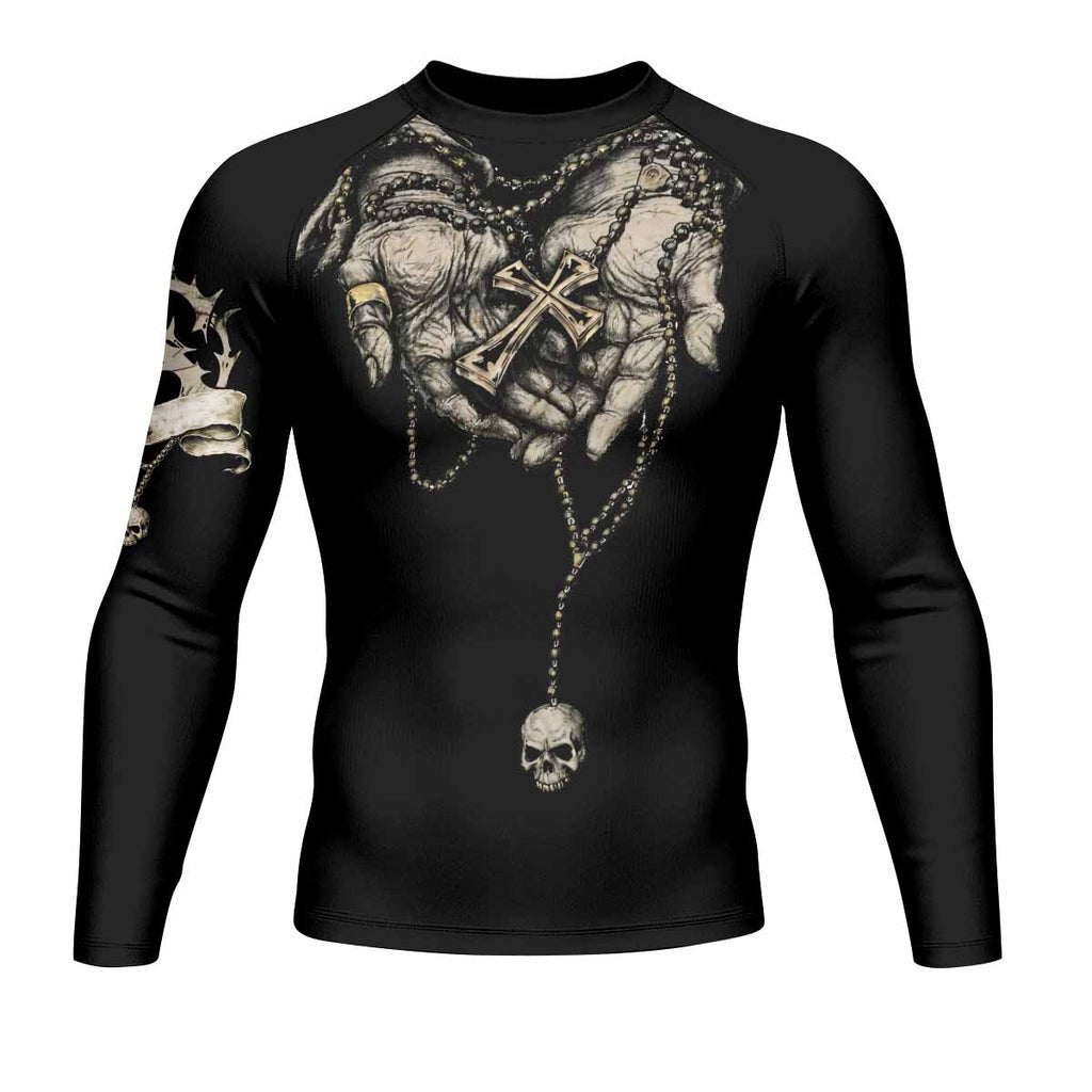 Praying Hands Skull Rash Guard