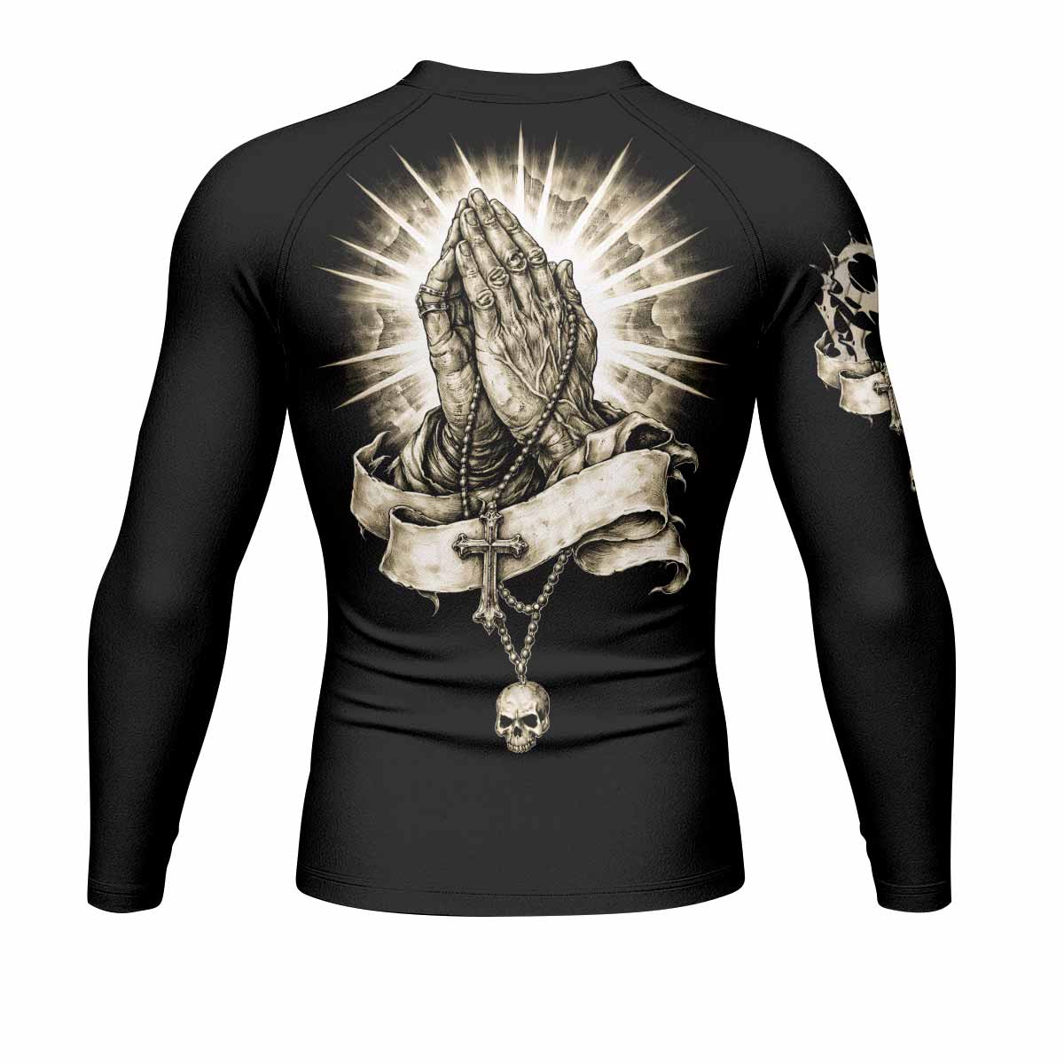 Praying Hands Skull Rash Guard