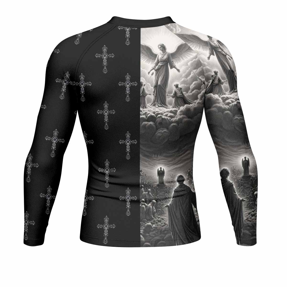 Jesus Saves Angel Ascension Rash Guard