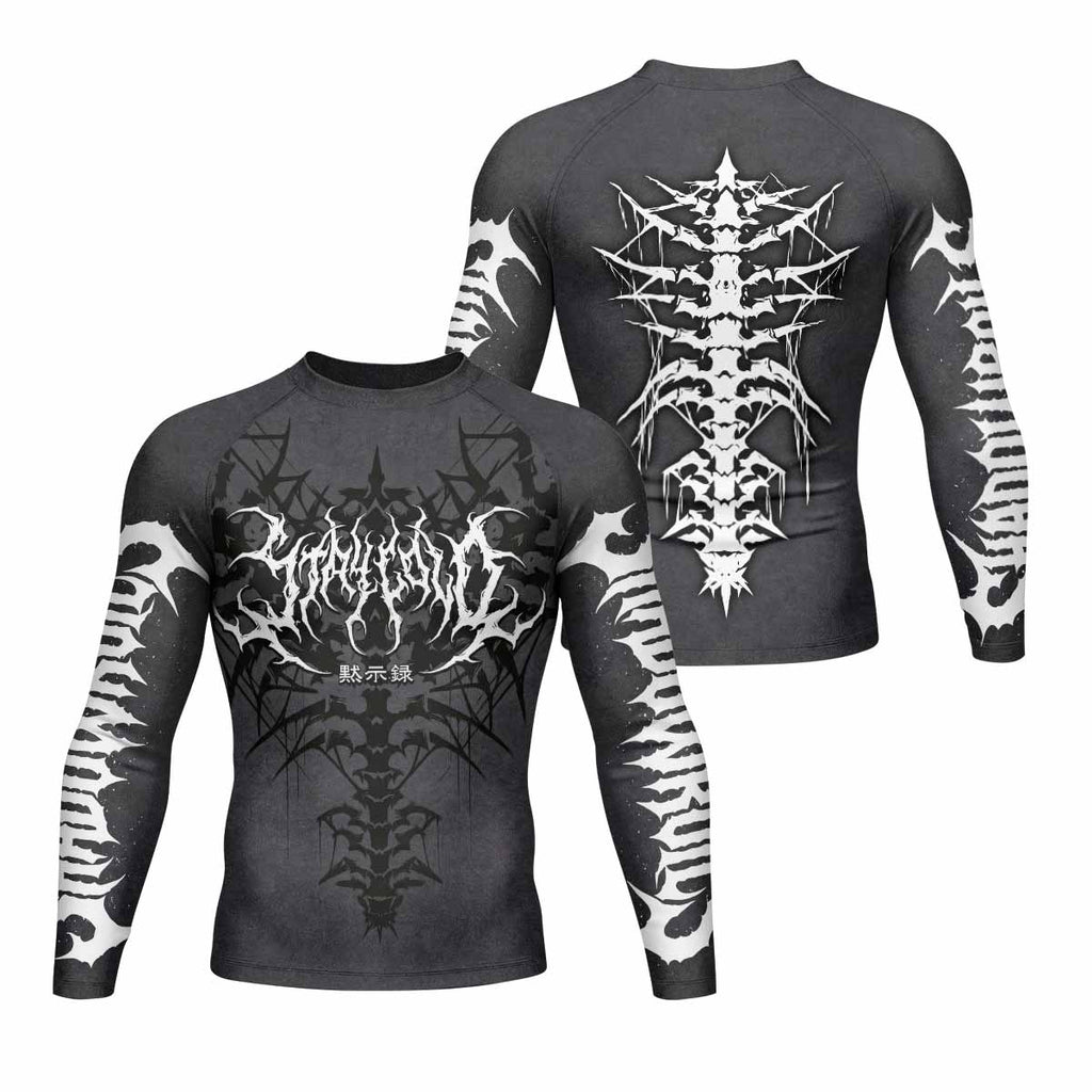 Black Metal Gothic Spine Rash Guard