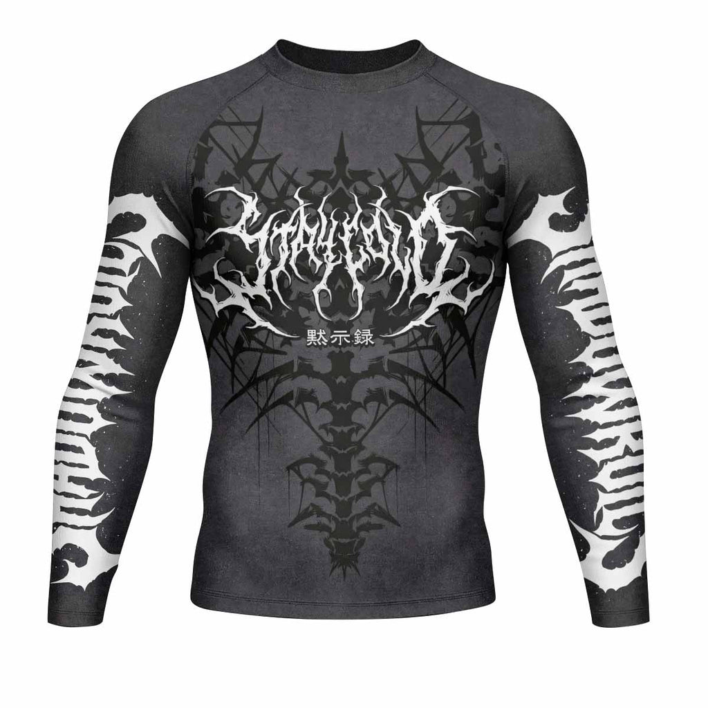 Black Metal Gothic Spine Rash Guard